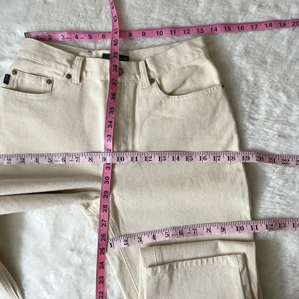 Lauren Ralph Lauren Cream Jeans Size 8 Petite